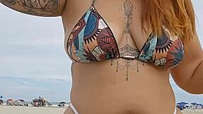 Flashing Panties at Beach for Attention