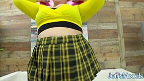 Chubby Cutie Gorges Herself On A Big Rubber Cock