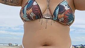 Flashing Panties at Beach for Attention