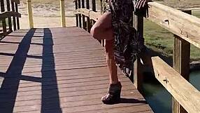 Staci Onit in leopard outfit during public crossdressing romp