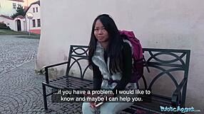 Public Agent Gives Stranded Thai Girl Outdoor Facial in POV