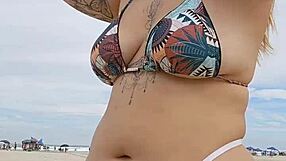 Flashing Panties at Beach for Attention