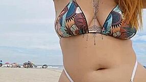 Flashing Panties at Beach for Attention