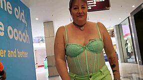 Trashy tattooed Kiwi slut exposes pussy at mall and public street