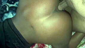 Petite black beauty shakes her ass while getting deep stroked and creampied