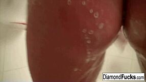 diamond says, 'time to get wet in the shower'