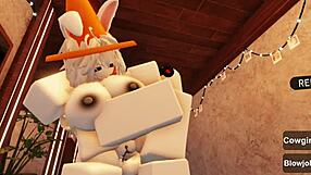 Slutty Traffic Cone Receives Blowjob And Domination From Master