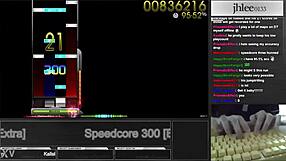Korean player jhlee0133 dominates Osu Mania speedcore with 300 DT precision