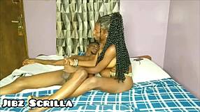 Ebony Teen Sucks Boobs and Pounds Pussy