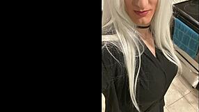 Platinum Blonde Crossdresser After Date!