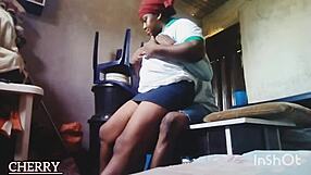 Tahiru, My Neighbor, Finally Tasted My Pussy Today After Begging. I Let Him Dive In!