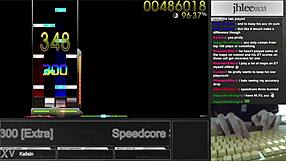 Korean player jhlee0133 dominates Osu Mania speedcore with 300 DT precision
