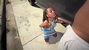 Yo, this trucker wife slurps me in the lot like a pro truck stop queen! 😜