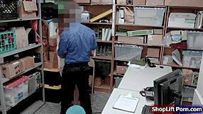 20yo shoplifter fucked by store officer with big tits and cock