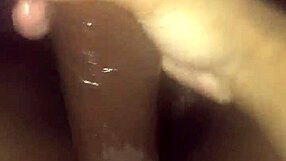 Bored guy with big black cock does late night cumshot solo