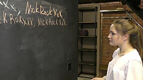 Teacher Drills Student Baby Bamby in the Ass During Private Lesson. She Sucks Cock Under the Desk in Rough NRX049 Session!