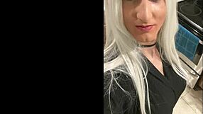 Platinum Blonde Crossdresser After Date!