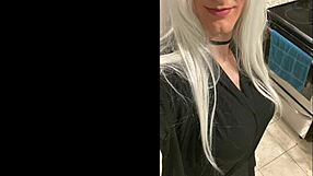 Platinum Blonde Crossdresser After Date!