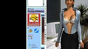 Office lady game with old internet style