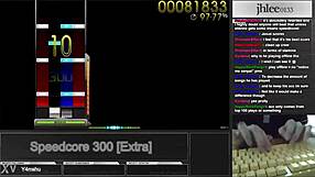 Korean player jhlee0133 dominates Osu Mania speedcore with 300 DT precision