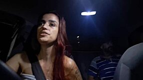 married driver gives handjobs and cum on tits to passengers