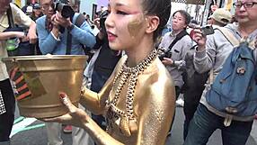 Osu Gold Powder Show: Costume Slips, Nipples Exposed In Nude Tease