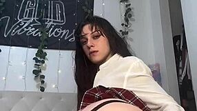 Cute Brunette Teen 18+ Student Reveals Tight Shaved Holes