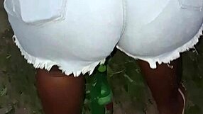 Homemade Video Of Chubby Ebony Neighbor With Huge Ass Cleaning The Yard