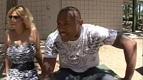 A blonde american milf takes on a big solid cock with blowjob and sex