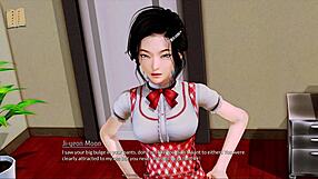 big tits in harem hotel game