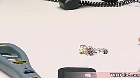 petite blonde teen caught stealing, cops destroy her pussy