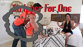 i striptease as tattooed housewife, clothes ripped in cfnm teasing.