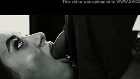 Bound interracial scene with black heart