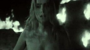 Bound interracial scene with black heart