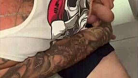 Intimate encounter in the gym bathroom