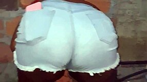 Homemade Video Of Chubby Ebony Neighbor With Huge Ass Cleaning The Yard