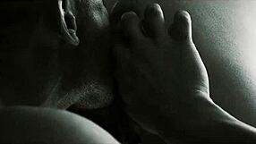 Bound interracial scene with black heart