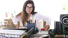 Clothed Latina Takes Monster Cock Cumshot