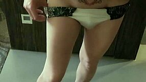 flirting with the shemale ladyboy in front of the mirror