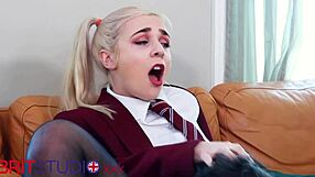 18 Year Old Blonde Bombshell Ellie Gets Pussy Eaten and Sucks Cock