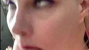 I moan with pleasure sucking monster cock sloppy in close up homemade.