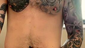 Intense public bathroom jerk leading to orgasm!