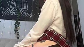 Cute Brunette Teen 18+ Student Reveals Tight Shaved Holes