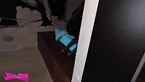 18yo teen with glasses loves fucking in stockings and lingerie