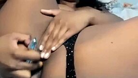 Horny stepsister masturbating for dad on video call