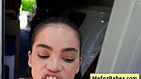 sexy brunette angelina moon pays gardener logan xander with wet blowjob and juicy pussy fucking