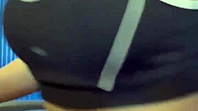 Hot Babe Licks Pussy in Crowded Bathroom After Workout?