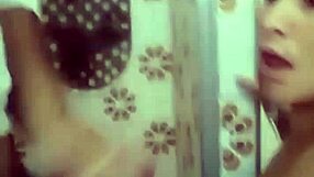 the guy came to fix the shower and got a blowjob! i got a cum bath on my tits!