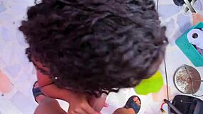 beautiful brunette gives deep blowjobs in pov.