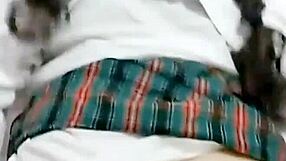 Young schoolgirl with big ass masturbates in uniform for intense orgasm